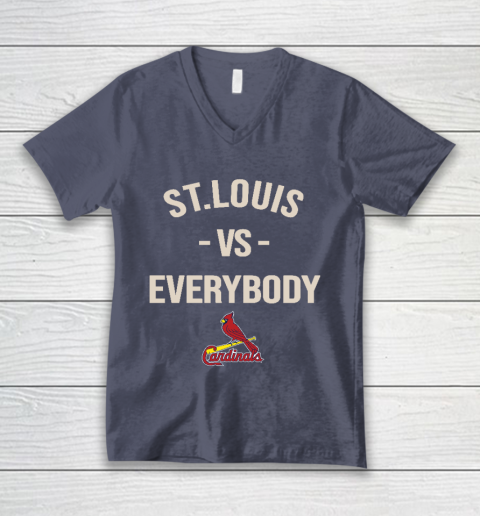 St.Louis Cardinals Vs Everybody V-Neck T-Shirt 7