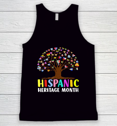 National Hispanic Heritage Month Hand Flag Tree Roots Latino Tank Top