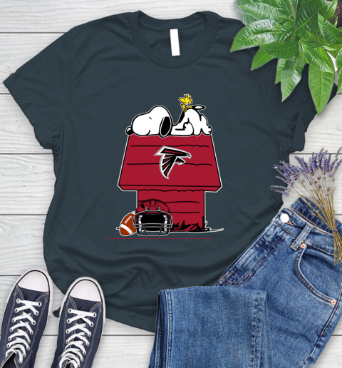 Atlanta Falcons NFL Football Snoopy Woodstock The Peanuts Movie Women's T-Shirt 8