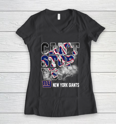 NFL New York Giants Can't Stop Vs Women's V-Neck T-Shirt 6