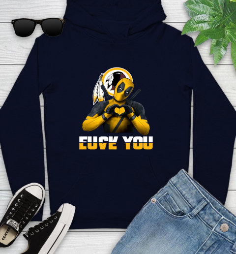 NHL Washington Redskins Deadpool Love You Fuck You Football Sports Youth Hoodie 3