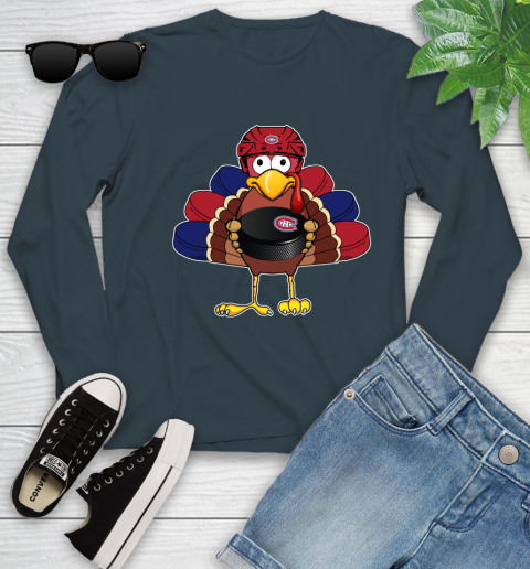 Montreal Canadiens Turkey Thanksgiving Day Youth Long Sleeve 8