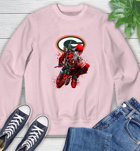 NFL Deadpool Marvel Comics Sports Football Green Bay Packers Sweatshirt 9
