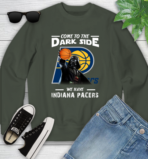 NBA Come To The Dark Side We Have Indiana Pacers Star Wars Darth Vader Basketball Youth Sweatshirt 9