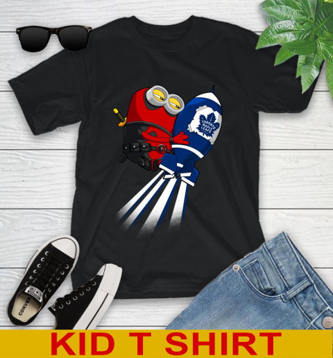 NHL Hockey Toronto Maple Leafs Deadpool Minion Marvel Shirt Youth T-Shirt