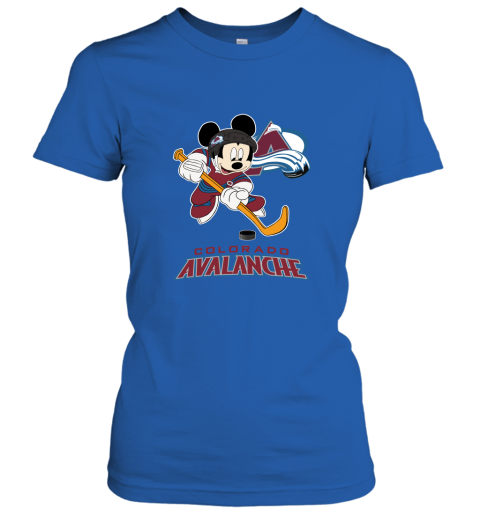 NHL Hockey Mickey Mouse Team Colorado Avanlanche Women's T-Shirt
