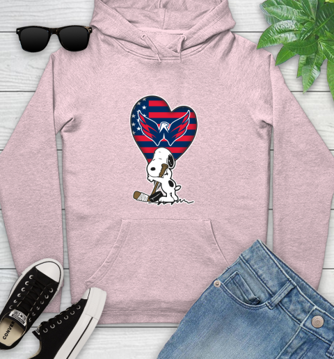 Washington Capitals NHL Hockey The Peanuts Movie Adorable Snoopy Youth Hoodie 10