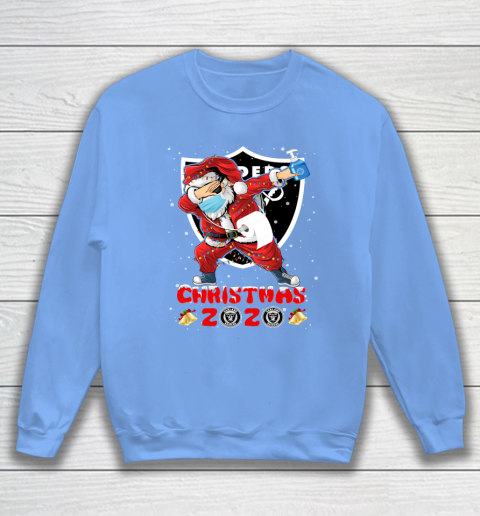 Oakland Raiders Funny Santa Claus Dabbing Christmas 2020 NFL Sweatshirt 8