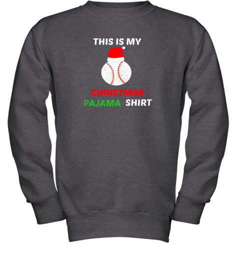 doom this is my christmas pajama shirtgift for baseball lover youth sweatshirt 47 front dark heather