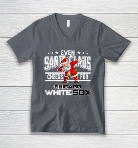 Chicago White Sox Even Santa Claus Cheers For Christmas MLB V-Neck T-Shirt 4