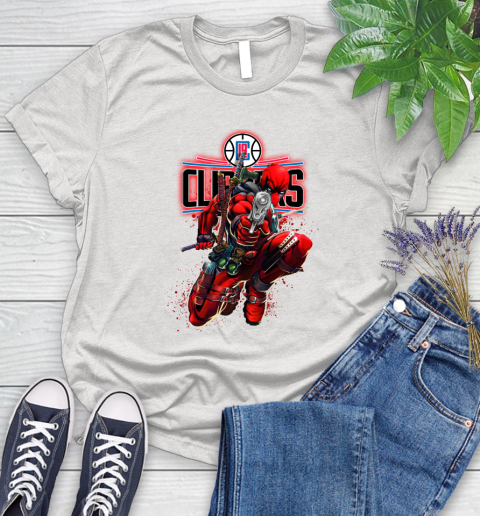 NBA Deadpool Marvel Comics Sports Basketball LA Clippers Women's T-Shirt