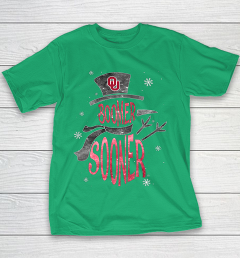 Oklahoma Sooners Christmas Snowman Youth T-Shirt 3