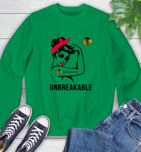 NHL Chicago Blackhawks Girl Unbreakable Hockey Sports Sweatshirt 4