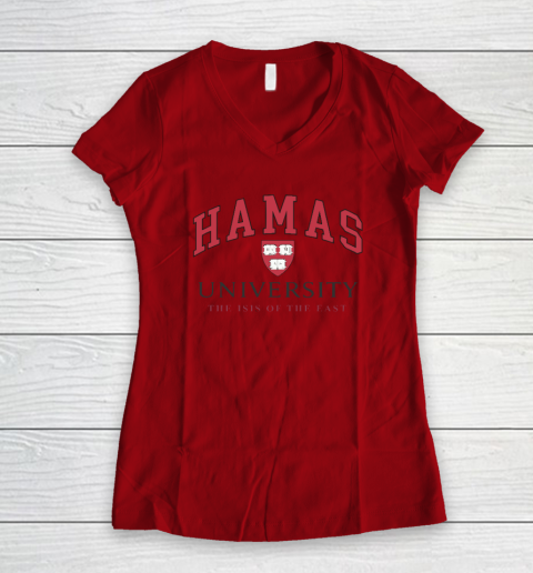 Hamas University Funny Women's V-Neck T-Shirt 5