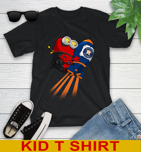 MLB Baseball Houston Astros Deadpool Minion Marvel Shirt Youth T-Shirt