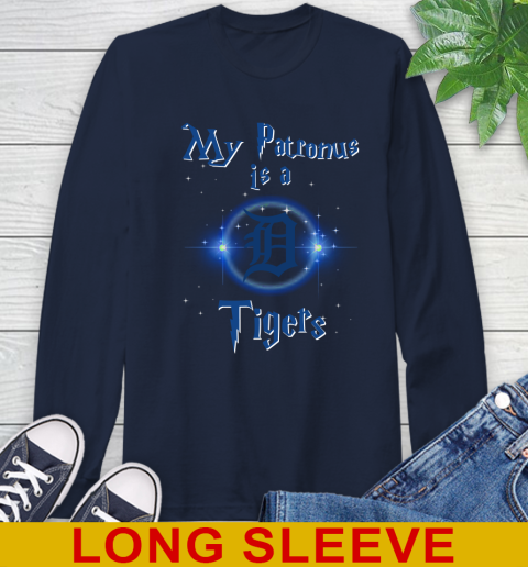 MLB Baseball Harry Potter My Patronus Is A Detroit Tigers Long Sleeve T-Shirt 3