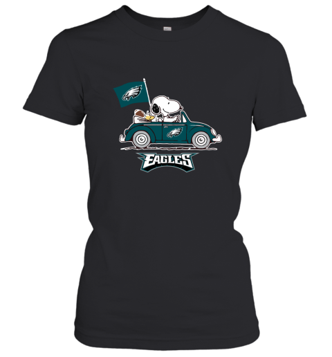 Snoopy And Woodstock Ride The Philadelphia Eagles Car NFL Women's T-Shirt