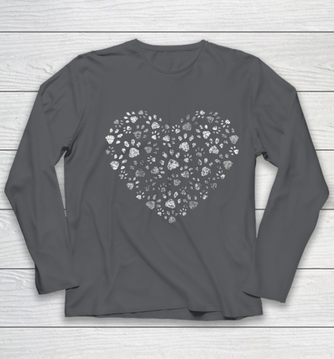 Dog Mom T Shirt Cool Paw Print Heart Women Men Dog Lovers Youth Long Sleeve 6
