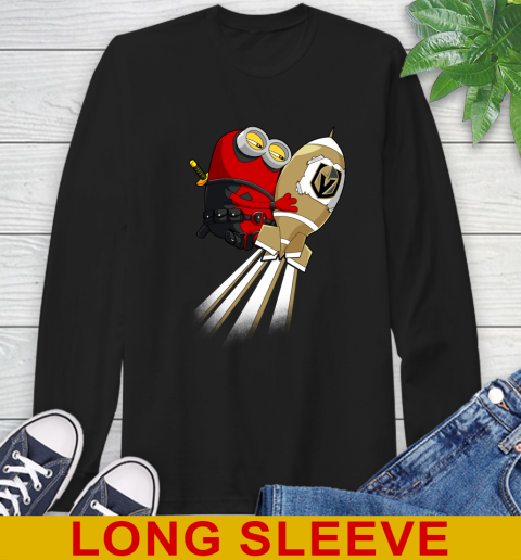 NHL Hockey Vegas Golden Knights Deadpool Minion Marvel Shirt Long Sleeve T-Shirt