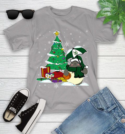 Milwaukee Bucks NBA Basketball Cute Tonari No Totoro Christmas Sports Youth T-Shirt 4