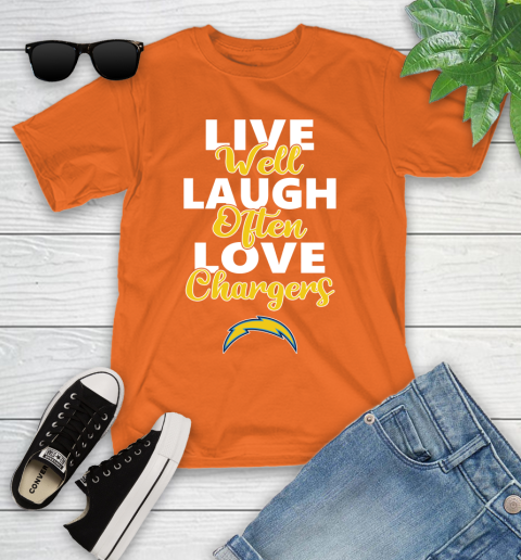 NFL Football Los Angeles Chargers Live Well Laugh Often Love Shirt Youth T-Shirt 8