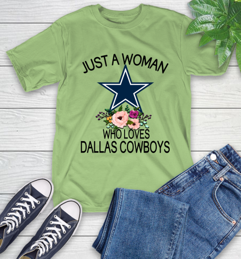 NFL Just A Woman Who Loves Dallas Cowboys Football Sports T-Shirt 9