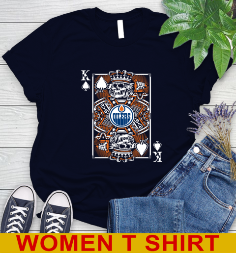 Edmonton Oilers NHL Hockey The King Of Spades Death Cards Shirt Women's T-Shirt 2