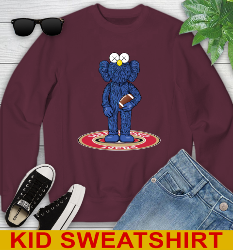 NFL Football San Francisco 49ers Kaws Bff Blue Figure Shirt Youth Sweatshirt 5