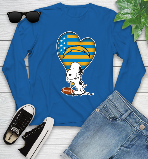San Diego Chargers NFL Football The Peanuts Movie Adorable Snoopy Youth Long Sleeve 9
