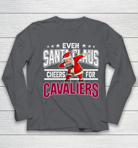 Cleveland Cavaliers Even Santa Claus Cheers For Christmas NBA Youth Long Sleeve 6