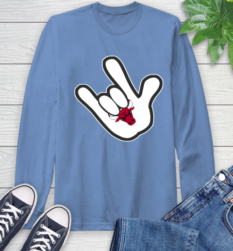 Chicago Bulls NBA Basketball Mickey Rock Hand Disney Long Sleeve T-Shirt 11