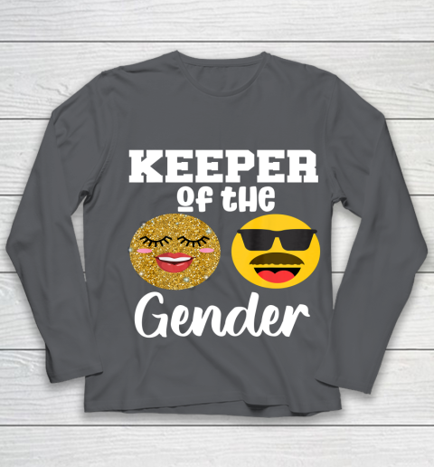 Keeper of the Gender Staches or Lashes Gender Reveal Party Youth Long Sleeve 6