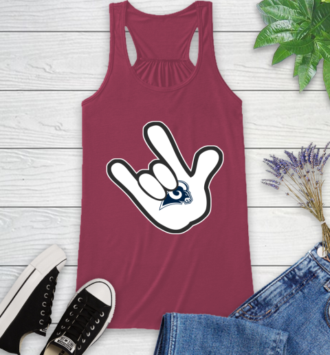 Los Angeles Rams NFL Football Mickey Rock Hand Disney Racerback Tank 8