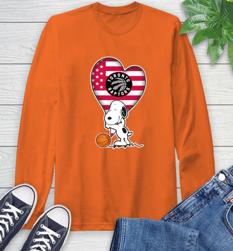 Toronto Raptors NBA Basketball The Peanuts Movie Adorable Snoopy Long Sleeve T-Shirt 5