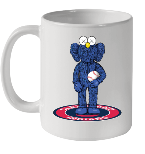MLB Baseball Cleveland Indians Kaws Bff Blue Figure Shirt Ceramic Mug 11oz