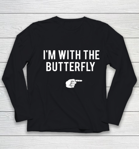I'm With Butterfly Halloween Costume Party Matching Youth Long Sleeve
