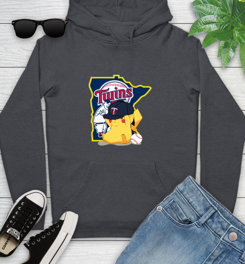 MLB Pikachu Baseball Sports Minnesota Twins Youth Hoodie 8