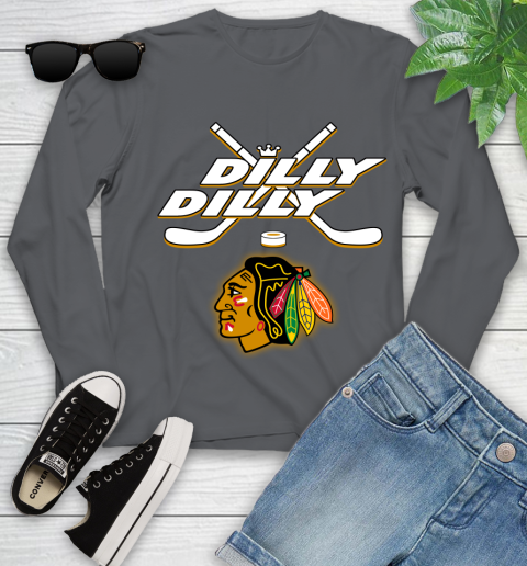 NHL Chicago Blackhawks Dilly Dilly Hockey Sports Youth Long Sleeve 8