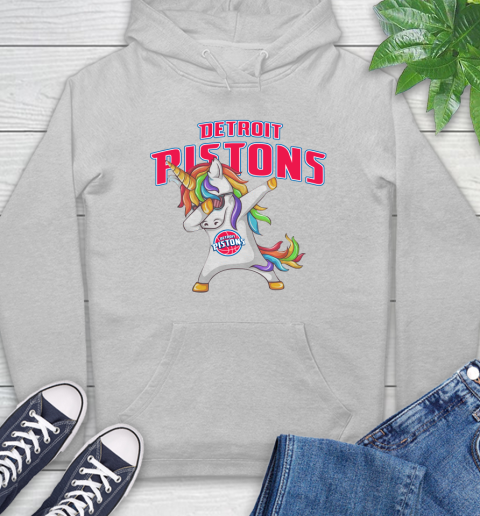 Detroit Pistons NBA Basketball Funny Unicorn Dabbing Sports Hoodie 6