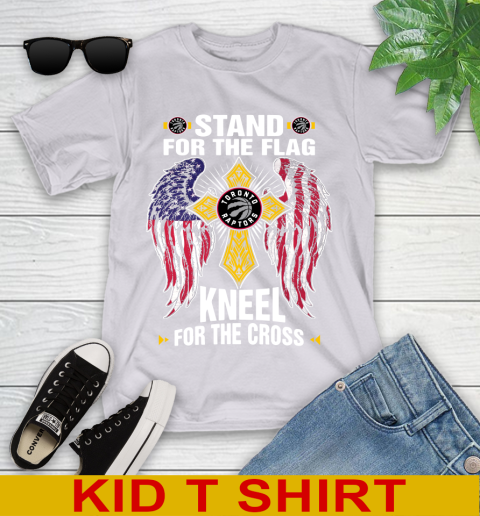 NBA Basketball Toronto Raptors Stand For Flag Kneel For The Cross Shirt Youth T-Shirt 4