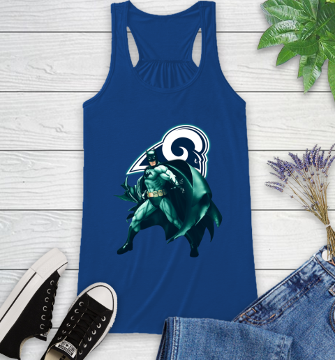 NFL Batman Football Sports Los Angeles Rams Racerback Tank 9