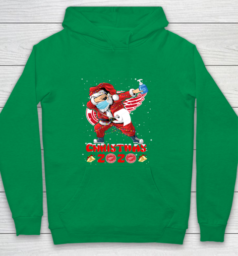 Detroit Red Wings Funny Santa Claus Dabbing Christmas 2020 NHL Youth Hoodie 4