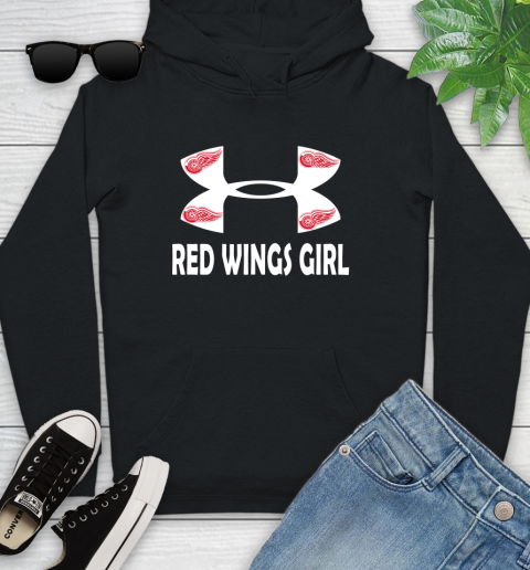 NHL Detroit Red Wings Girl Under Armour Hockey Sports Youth Hoodie
