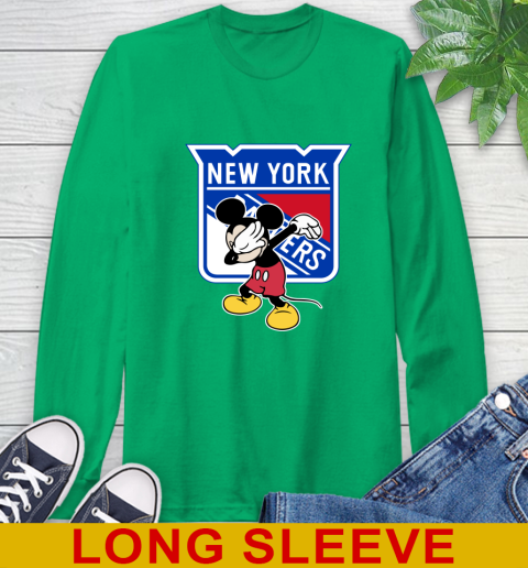 New York Rangers NHL Hockey Dabbing Mickey Disney Sports Long Sleeve T-Shirt 7