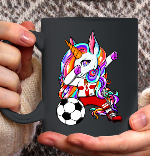 Dabbing Unicorn Northern Ireland Soccer Fans Jersey Football Ceramic Mug 11oz