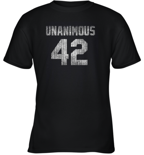 New York 42 Baseball Unanimous HOF Distressed Mo Hero Youth T-Shirt
