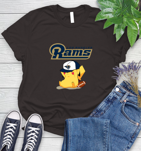 NFL Pikachu Football Sports Los Angeles Rams Women's T-Shirt 8