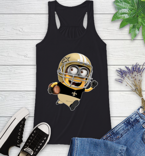 NFL New Orleans Saints Minions Disney Football Sports Racerback Tank 2