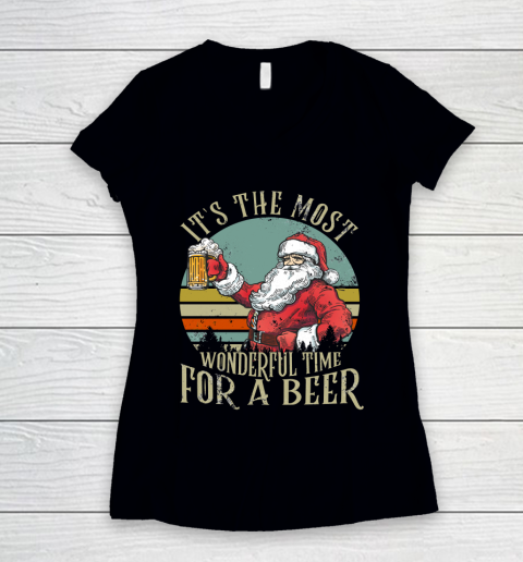It's the Most Wonderful Time For a Beer  Beer Lovers Women's V-Neck T-Shirt