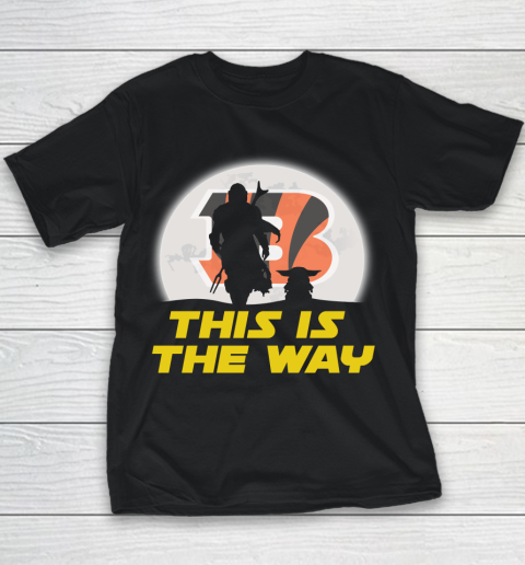 Cincinnati Bengals NFL Football Star Wars Yoda And Mandalorian This Is The Way Youth T-Shirt